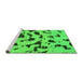 Sideview of Machine Washable Abstract Green Modern Area Rugs, wshabs906grn