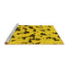 Sideview of Machine Washable Abstract Yellow Modern Rug, wshabs906yw