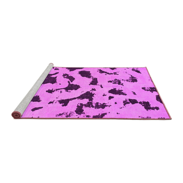 Sideview of Machine Washable Abstract Pink Modern Rug, wshabs906pnk