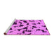 Sideview of Machine Washable Abstract Pink Modern Rug, wshabs906pnk