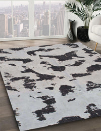 Abstract Silver Gray Modern Rug, abs906