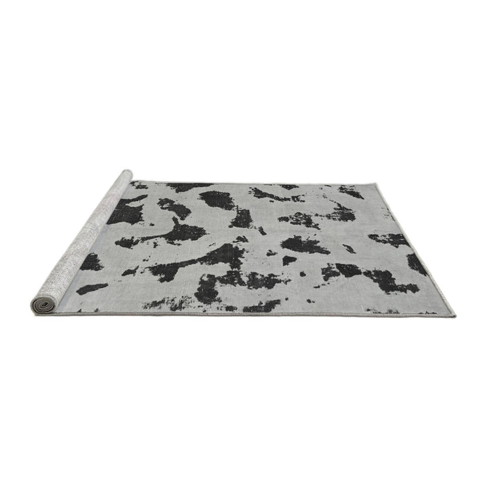 Sideview of Machine Washable Abstract Gray Modern Rug, wshabs906gry