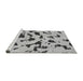 Sideview of Machine Washable Abstract Gray Modern Rug, wshabs906gry