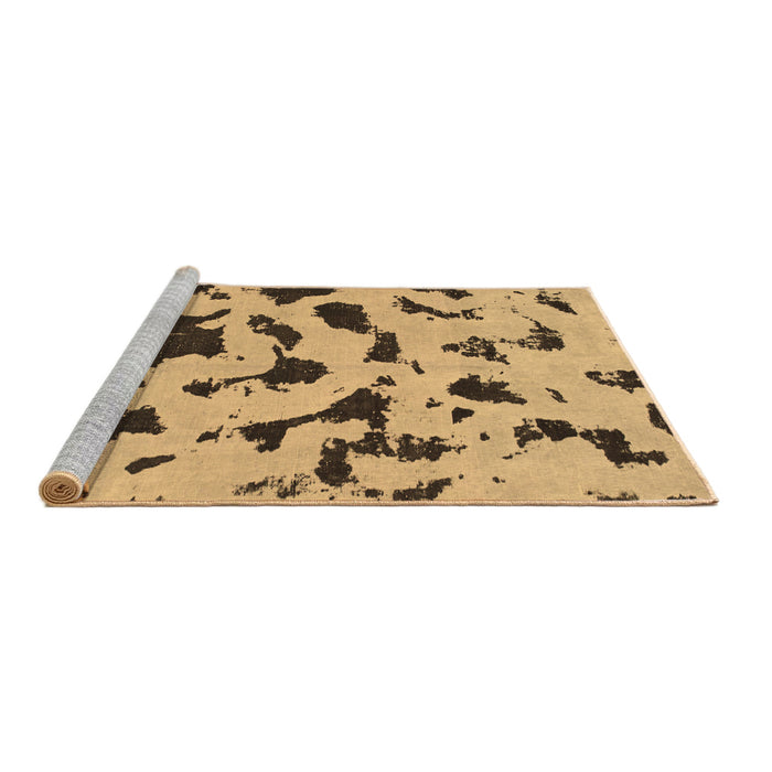 Sideview of Machine Washable Abstract Brown Modern Rug, wshabs906brn
