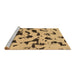 Sideview of Machine Washable Abstract Brown Modern Rug, wshabs906brn