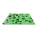 Sideview of Machine Washable Abstract Emerald Green Modern Area Rugs, wshabs906emgrn