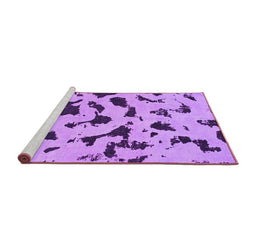 Sideview of Machine Washable Abstract Purple Modern Area Rugs, wshabs906pur
