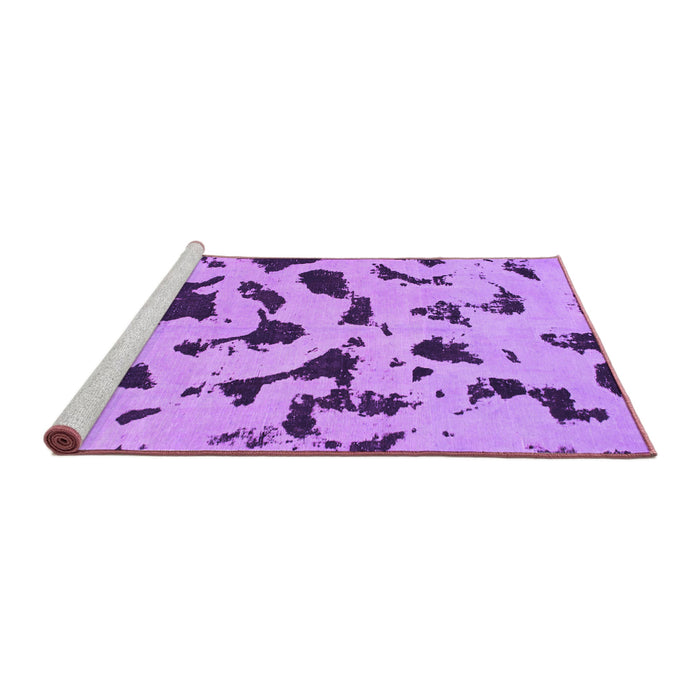 Sideview of Machine Washable Abstract Purple Modern Area Rugs, wshabs906pur