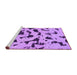 Sideview of Machine Washable Abstract Purple Modern Area Rugs, wshabs906pur