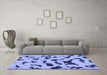 Machine Washable Abstract Blue Modern Rug in a Living Room, wshabs906blu