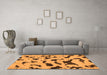 Machine Washable Abstract Orange Modern Area Rugs in a Living Room, wshabs906org