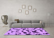 Machine Washable Abstract Purple Modern Area Rugs in a Living Room, wshabs906pur