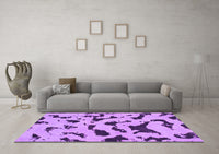 Machine Washable Abstract Purple Modern Rug, wshabs906pur