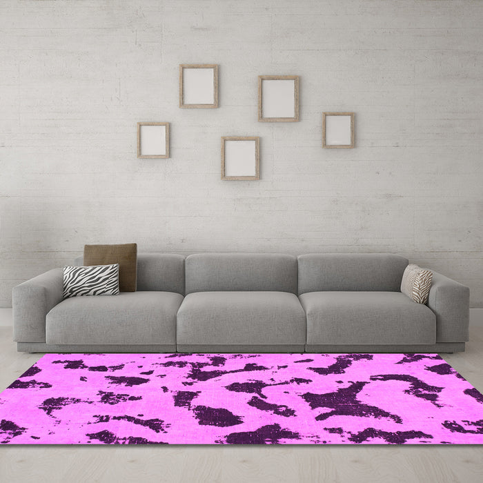 Machine Washable Abstract Pink Modern Rug in a Living Room, wshabs906pnk