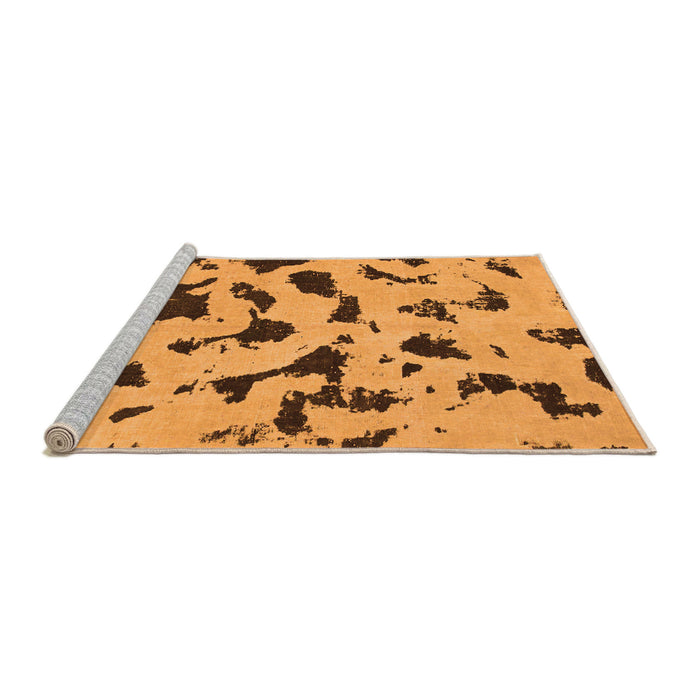 Sideview of Machine Washable Abstract Orange Modern Area Rugs, wshabs906org