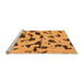 Sideview of Machine Washable Abstract Orange Modern Area Rugs, wshabs906org