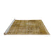 Sideview of Machine Washable Abstract Metallic Gold Rug, wshabs907