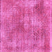 Square Machine Washable Abstract Pink Modern Rug, wshabs907pnk