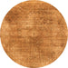 Round Abstract Orange Modern Rug, abs907org