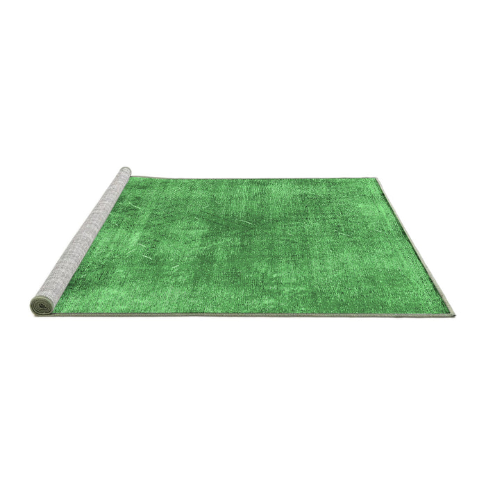 Sideview of Machine Washable Abstract Emerald Green Modern Area Rugs, wshabs907emgrn