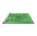 Sideview of Machine Washable Abstract Emerald Green Modern Area Rugs, wshabs907emgrn