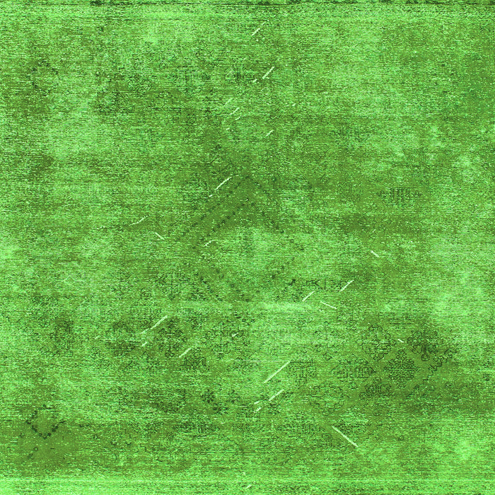 Square Abstract Green Modern Rug, abs907grn