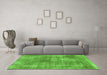 Machine Washable Abstract Green Modern Area Rugs in a Living Room,, wshabs907grn