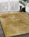 Abstract Metallic Gold Modern Rug in Family Room, abs907