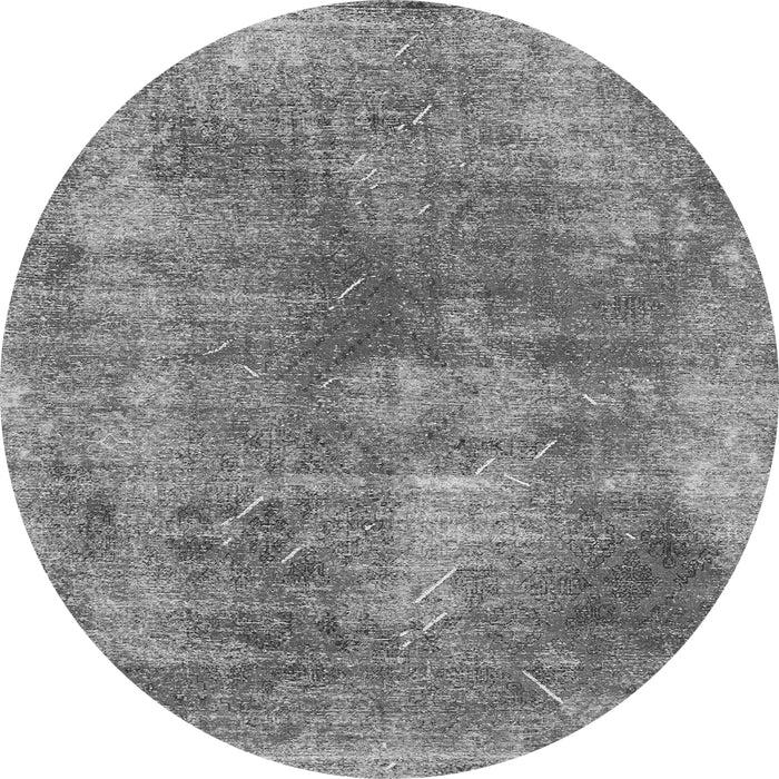 Round Machine Washable Abstract Gray Modern Rug, wshabs907gry