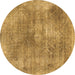 Round Machine Washable Abstract Brown Modern Rug, wshabs907brn