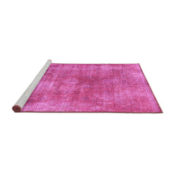 Sideview of Machine Washable Abstract Pink Modern Rug, wshabs907pnk