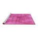 Sideview of Machine Washable Abstract Pink Modern Rug, wshabs907pnk