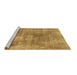 Sideview of Machine Washable Abstract Brown Modern Rug, wshabs907brn