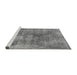 Sideview of Machine Washable Abstract Gray Modern Rug, wshabs907gry