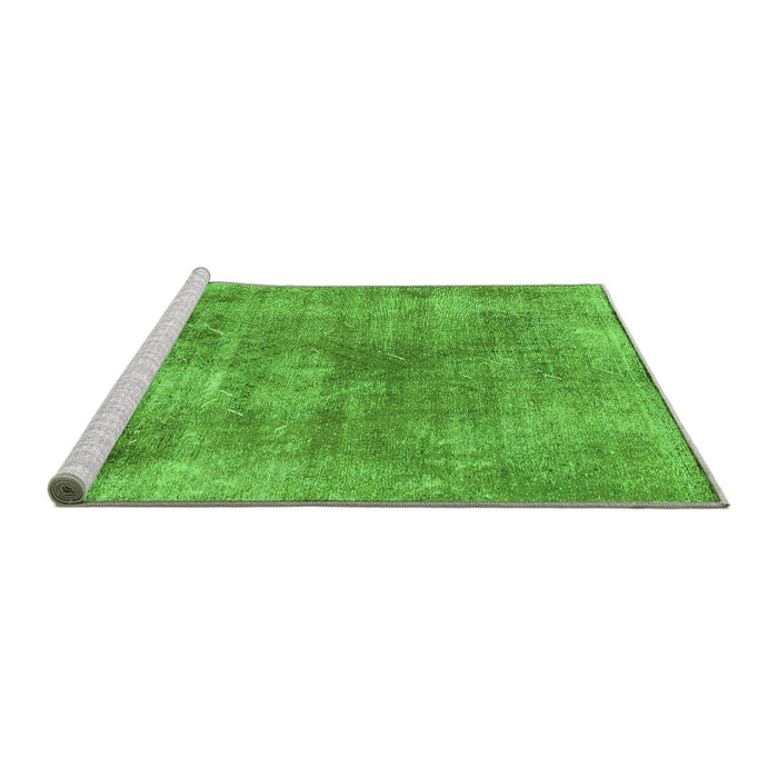 Sideview of Machine Washable Abstract Green Modern Area Rugs, wshabs907grn