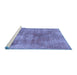 Sideview of Machine Washable Abstract Blue Modern Rug, wshabs907blu