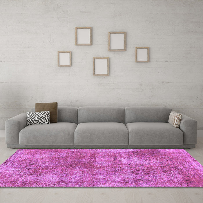 Machine Washable Abstract Purple Modern Area Rugs in a Living Room, wshabs907pur