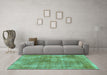 Machine Washable Abstract Turquoise Modern Area Rugs in a Living Room,, wshabs907turq