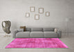 Machine Washable Abstract Pink Modern Rug in a Living Room, wshabs907pnk