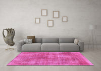 Machine Washable Abstract Pink Modern Rug, wshabs907pnk