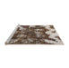 Sideview of Machine Washable Abstract Dark Brown Rug, wshabs908