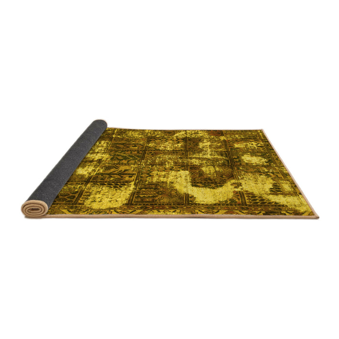Sideview of Abstract Yellow Modern Rug, abs908yw
