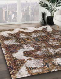 Abstract Dark Brown Modern Rug, abs908