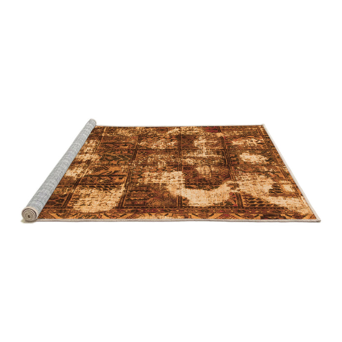 Sideview of Machine Washable Abstract Orange Modern Area Rugs, wshabs908org