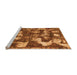 Sideview of Machine Washable Abstract Orange Modern Area Rugs, wshabs908org