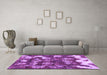 Machine Washable Abstract Purple Modern Area Rugs in a Living Room, wshabs908pur