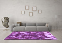 Machine Washable Abstract Purple Modern Rug, wshabs908pur