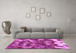 Machine Washable Abstract Pink Modern Rug in a Living Room, wshabs908pnk