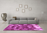 Machine Washable Abstract Pink Modern Rug, wshabs908pnk