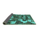 Sideview of Abstract Turquoise Modern Rug, abs908turq